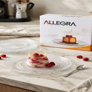 Set de 6 Platos para Torta de Vidrio